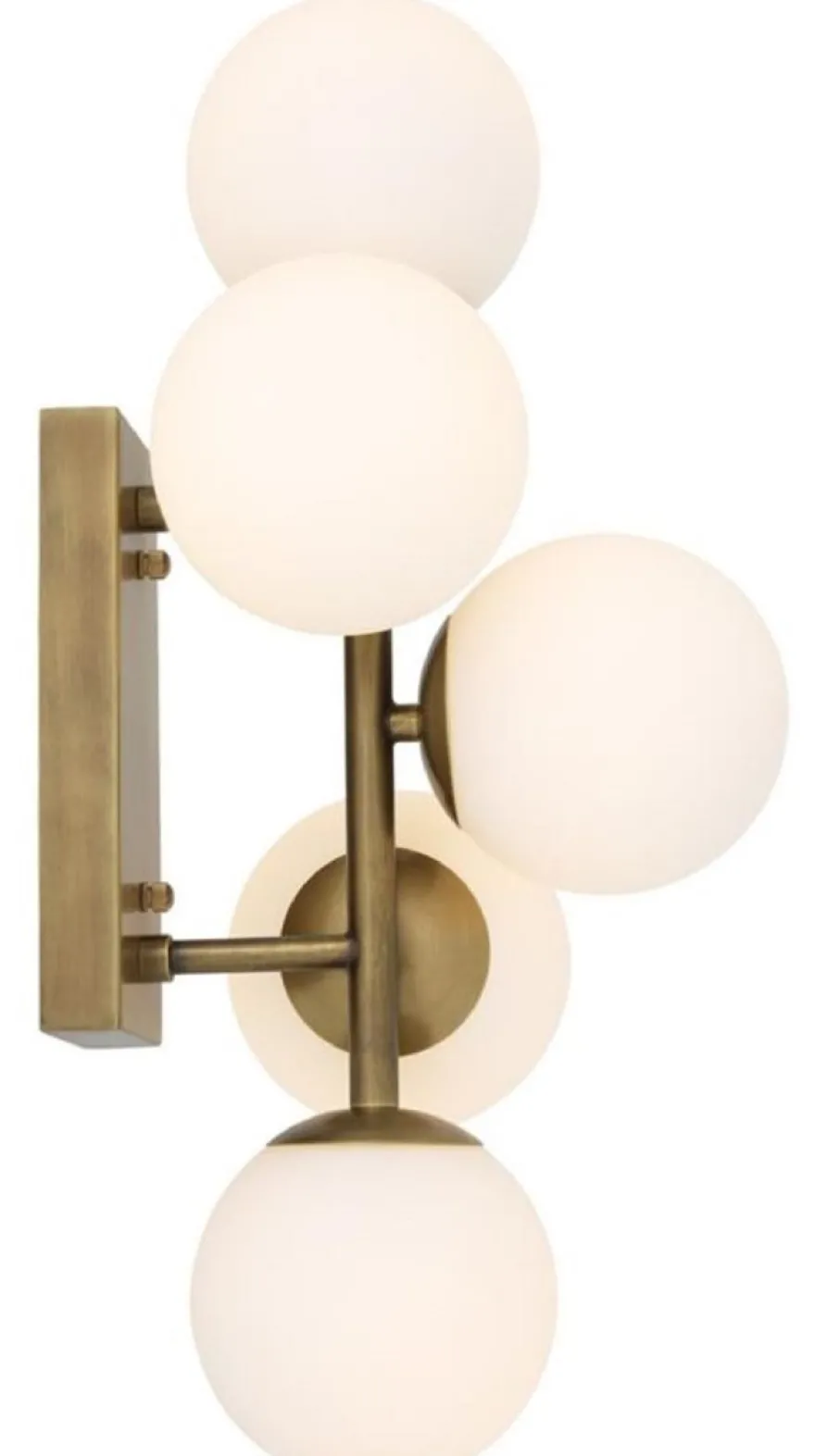 Casa Padrino Luxus Wandleuchte Antik Messingfarben / Weiß 27 x 24 x H. 50 cm - Wohnzimmer Wandlampe