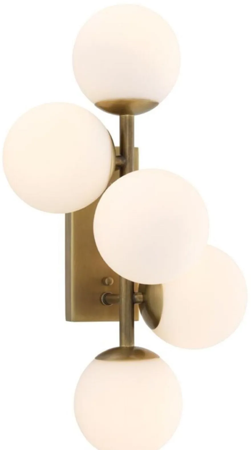 Casa Padrino Luxus Wandleuchte Antik Messingfarben / Weiß 27 x 24 x H. 50 cm - Wohnzimmer Wandlampe