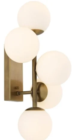 Casa Padrino Luxus Wandleuchte Antik Messingfarben / Weiß 27 x 24 x H. 50 cm - Wohnzimmer Wandlampe