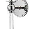 Casa Padrino Luxus Wandleuchte Silber / Weiß 12,7 x 17,2 x H. 56,5 cm - Wandlampe mit Kristallglas und rundem Seiden Lampenschirm