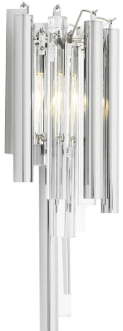 Casa Padrino Luxus Wandleuchte / Wandlampe Silber 23 x 14,5 x H. 42 cm - Hotel Restaurant Kollektion