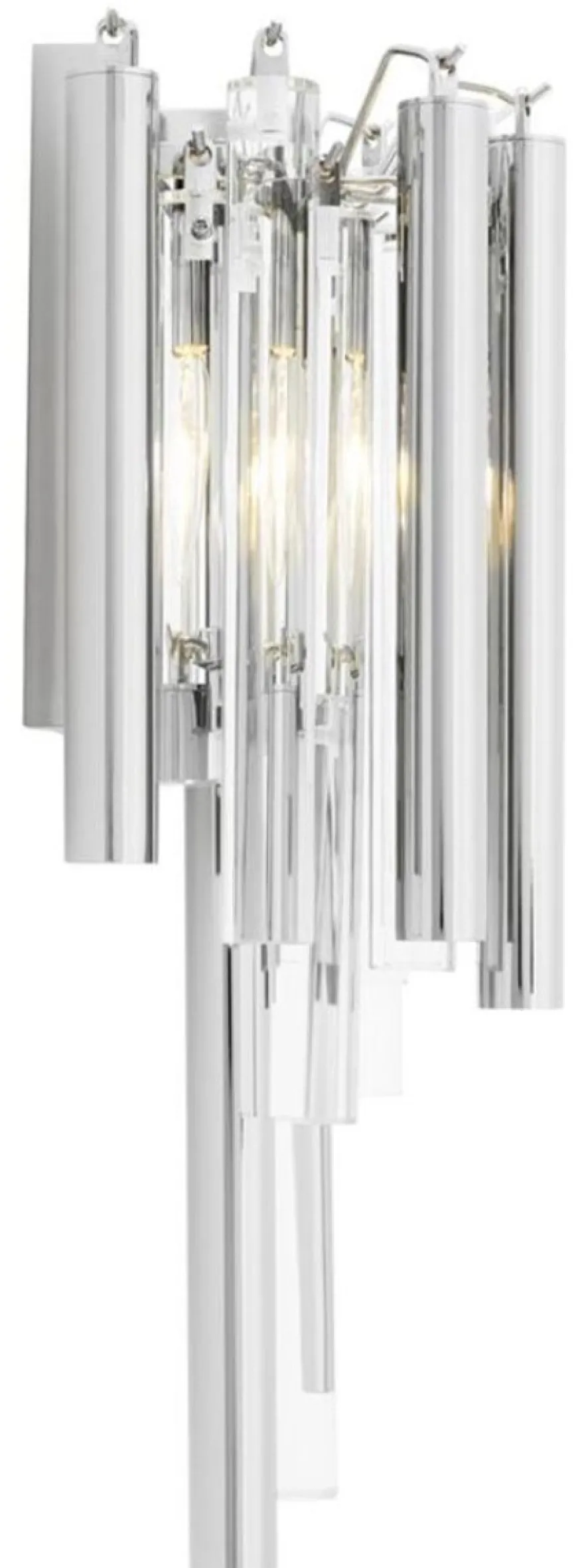 Casa Padrino Luxus Wandleuchte / Wandlampe Silber 23 x 14,5 x H. 42 cm - Hotel Restaurant Kollektion
