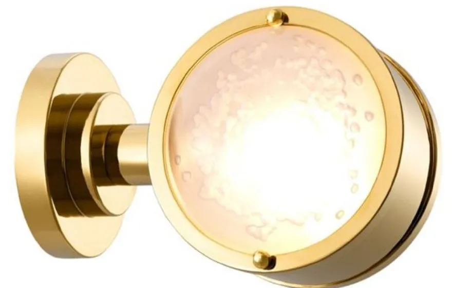 Casa Padrino Luxus Wandleuchte Gold / Weiß 12,5 x 18,5 x H. 12,5 cm - Luxus Kollektion