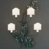 Casa Padrino Luxus Wandleuchte Messing Poliert B. 59 x H. 92 cm - Handgefertigte Wandleuchte aus Schmiedeeisen mit Olivenzweigen - Luxus Kollektion - Edel & Prunkvoll