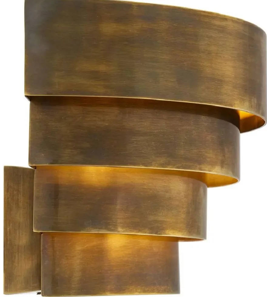 Casa Padrino Luxus Wandleuchte Vintage Messing 30 x 16 x H. 18,5 cm - Halbrunde Messing Wandlampe - Wohnzimmer Wandleuchte - Hotel Wandleuchte - Restaurant Wandleuchte - Luxus Leuchten