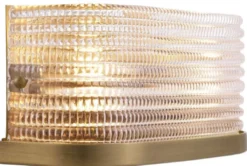 Casa Padrino Luxus Wandleuchte Antik Messingfarben 29,5 x 11,5 x H. 12,5 cm - Wohnzimmerlampe mit Glas Lampenschirm