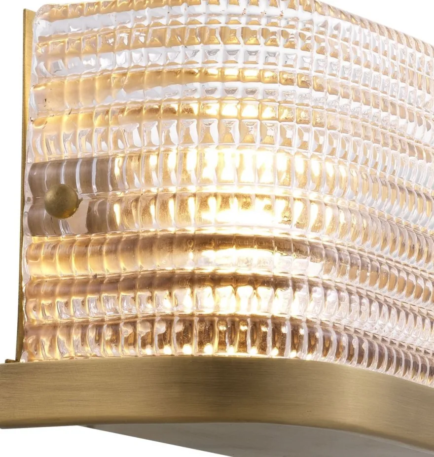 Casa Padrino Luxus Wandleuchte Antik Messingfarben 29,5 x 11,5 x H. 12,5 cm - Wohnzimmerlampe mit Glas Lampenschirm