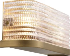 Casa Padrino Luxus Wandleuchte Antik Messingfarben 29,5 x 11,5 x H. 12,5 cm - Wohnzimmerlampe mit Glas Lampenschirm