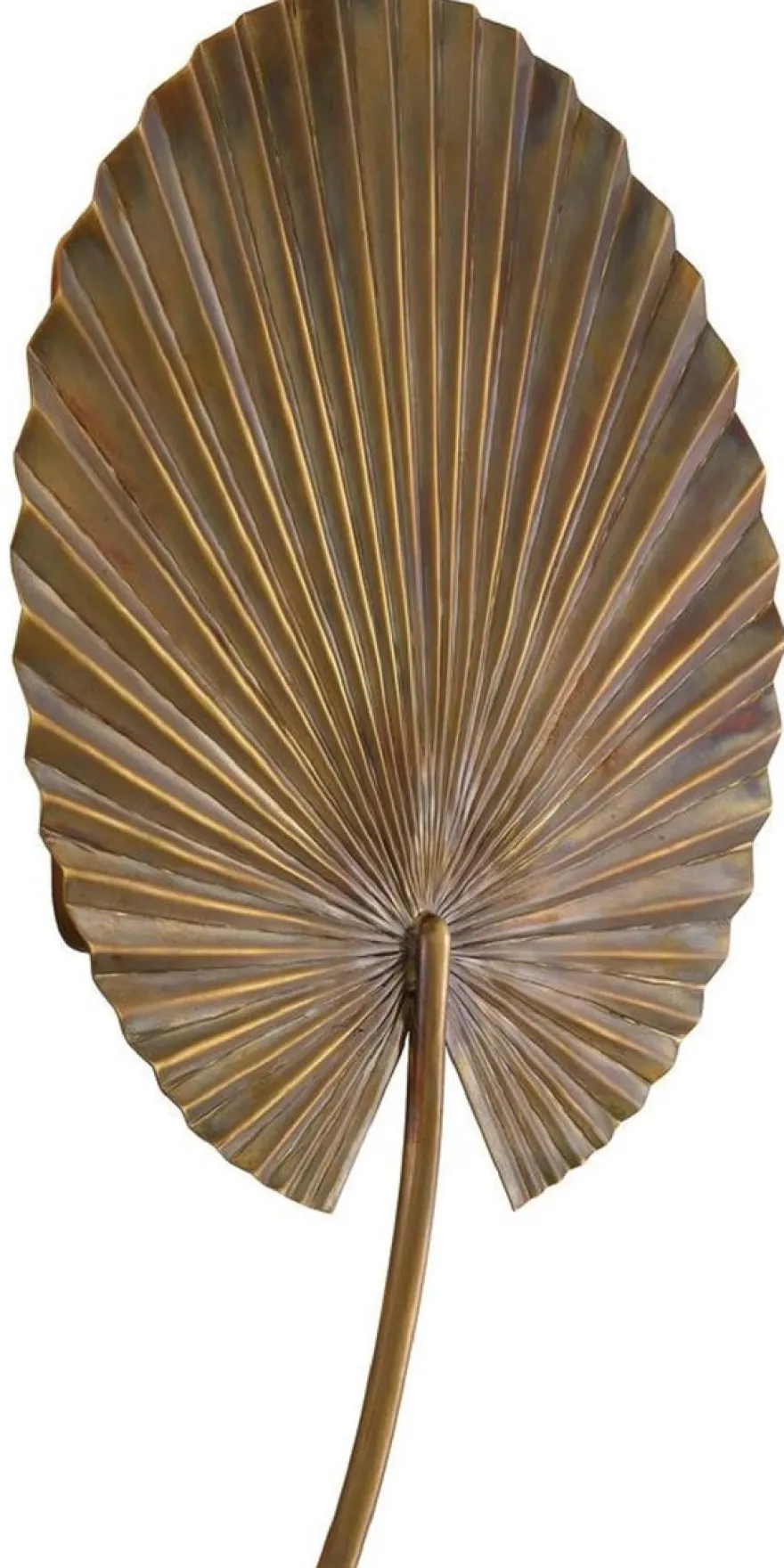 Casa Padrino Luxus Wandleuchte Vintage Messing 30,5 x 8,5 x H. 40 cm - Messing Wandlampe im Palmenblatt Design - Hotel & Restaurant Leuchte