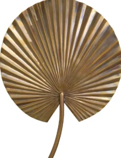 Casa Padrino Luxus Wandleuchte Vintage Messing 30,5 x 8,5 x H. 40 cm - Messing Wandlampe im Palmenblatt Design - Hotel & Restaurant Leuchte