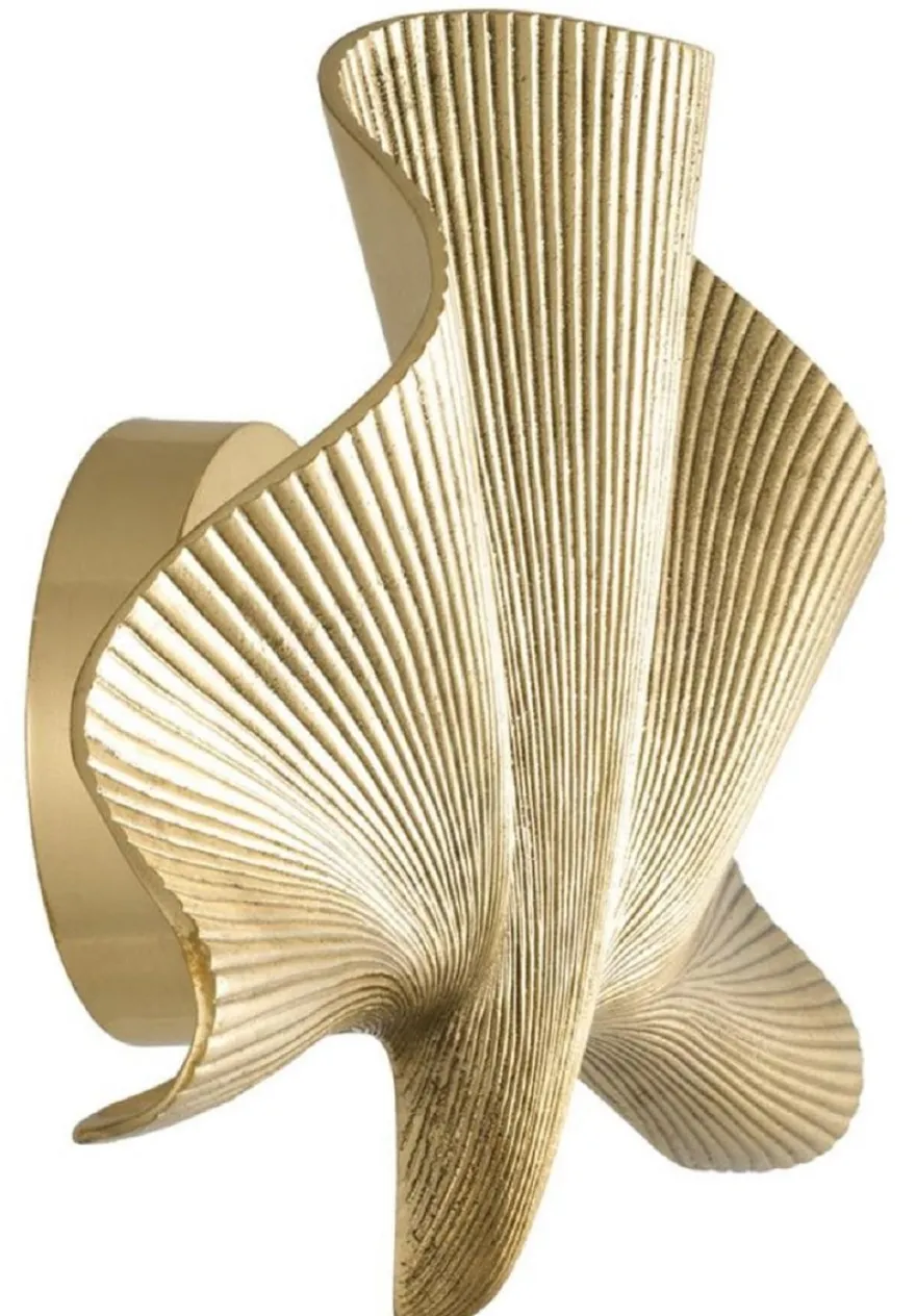 Casa Padrino Luxus Wandleuchte Messing Poliert 35 x 9 x H. 22 cm - Hotel & Restaurant Wandlampe