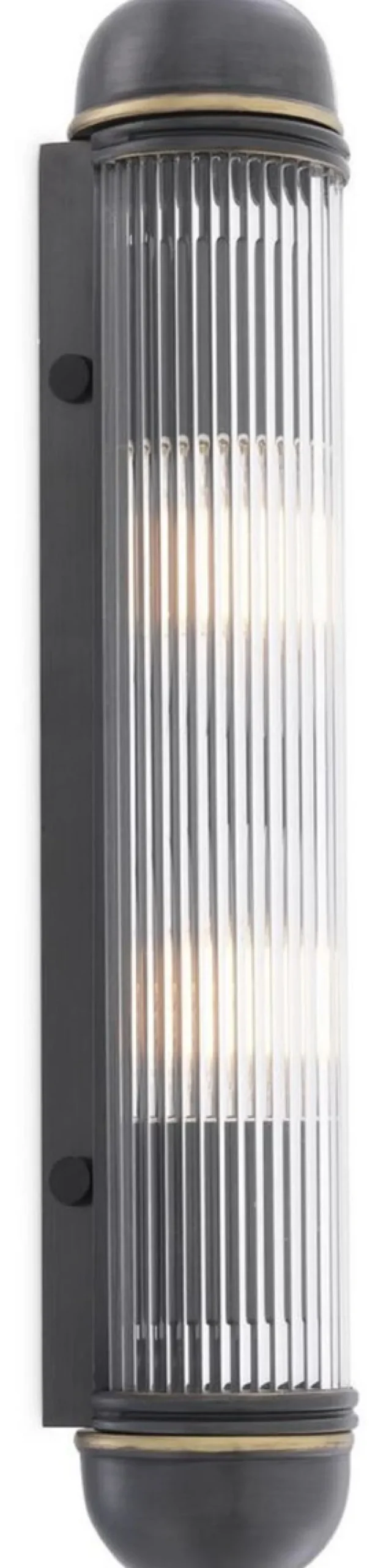 Casa Padrino Luxus Wandleuchte Bronzefarben 7 x 7,5 x H. 40 cm - Elegante Metall Wandlampe mit Glas Lampenschirm - Luxus Leuchten