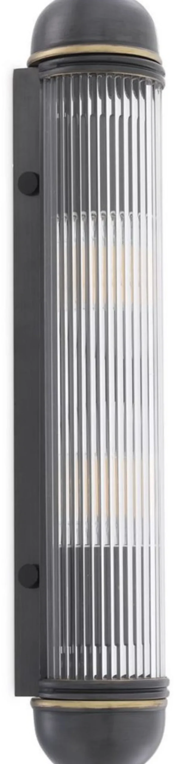 Casa Padrino Luxus Wandleuchte Bronzefarben 7 x 7,5 x H. 40 cm - Elegante Metall Wandlampe mit Glas Lampenschirm - Luxus Leuchten