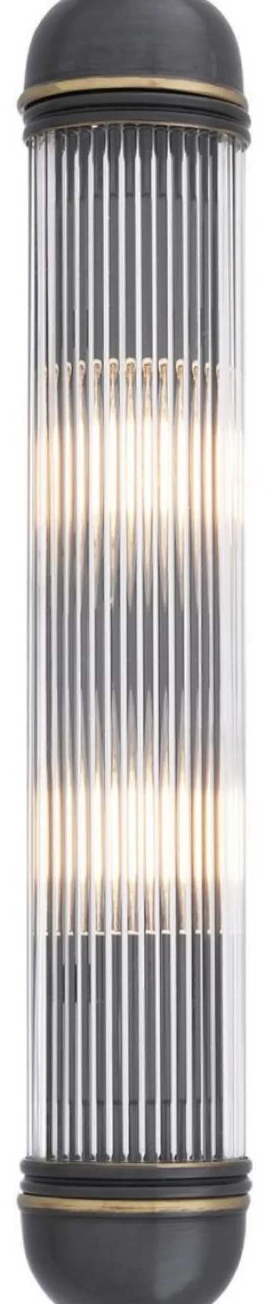 Casa Padrino Luxus Wandleuchte Bronzefarben 7 x 7,5 x H. 40 cm - Elegante Metall Wandlampe mit Glas Lampenschirm - Luxus Leuchten