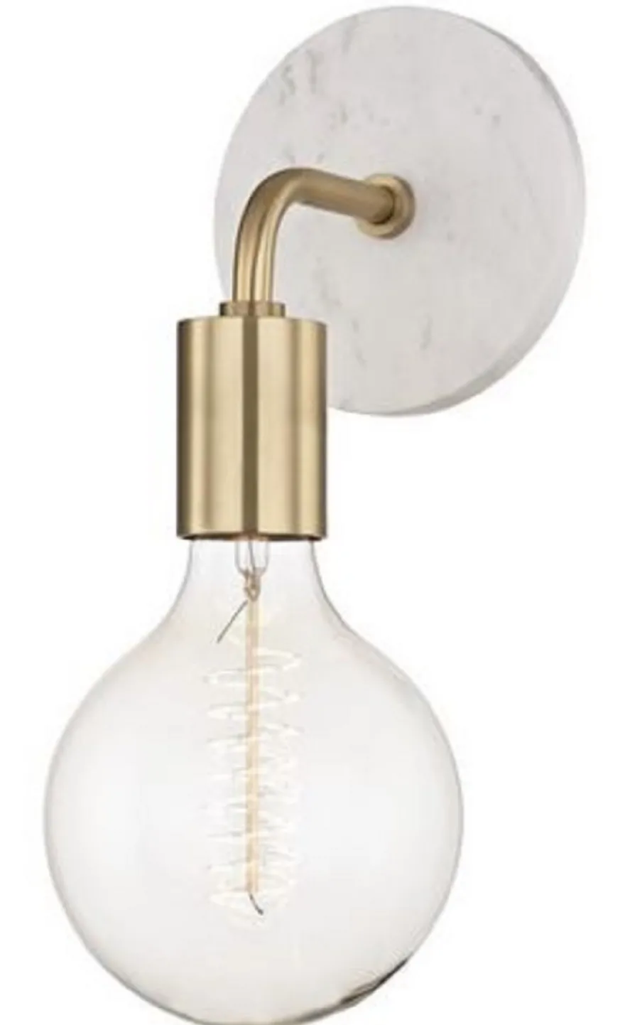 Casa Padrino Luxus Wandleuchte Antik Messingfarben / Weiß 12,7 x 16,5 x H. 33 cm - Hotel & Restaurant Wandlampe