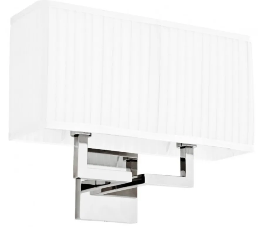 Casa Padrino Luxus Wandleuchte Luxury Hotel in Silber aus vernickeltem Metall - 52 x 11,7 x 51 cm