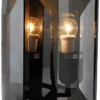 Casa Padrino Luxus Wandleuchte Schwarz / Grau 19 x 19 x H. 27 cm - Elegante Wandlampe mit getöntem Glas - Luxus Qualität