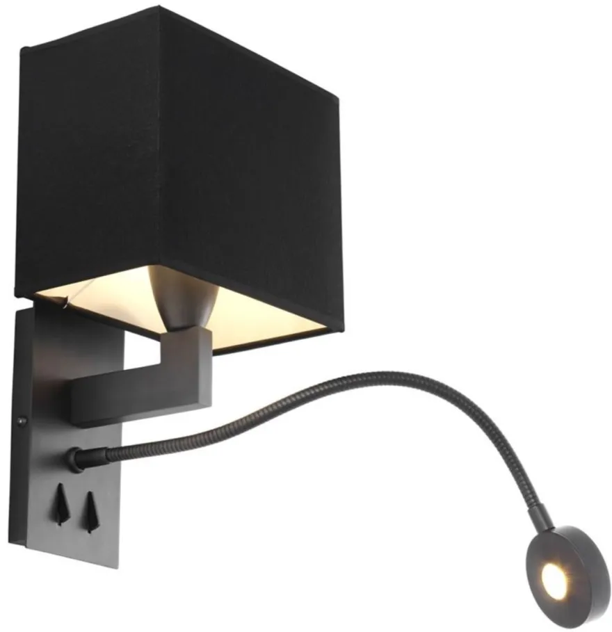 Casa Padrino Luxus Wandleuchte Bronze / Schwarz 19,5 x 17 x H. 32 cm - Hotel Wandlampe