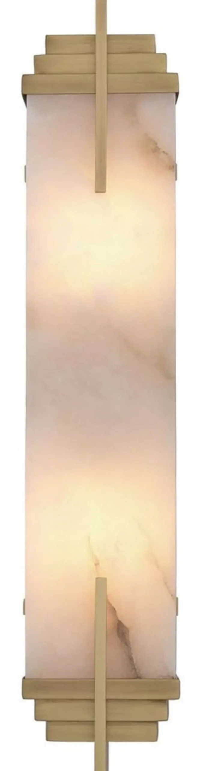 Casa Padrino Luxus Wandleuchte Antik Messing / Alabaster 10,5 x 8,5 x H. 51 cm - Wandlampe mit Alabaster Lampenschirm - Luxus Leuchten