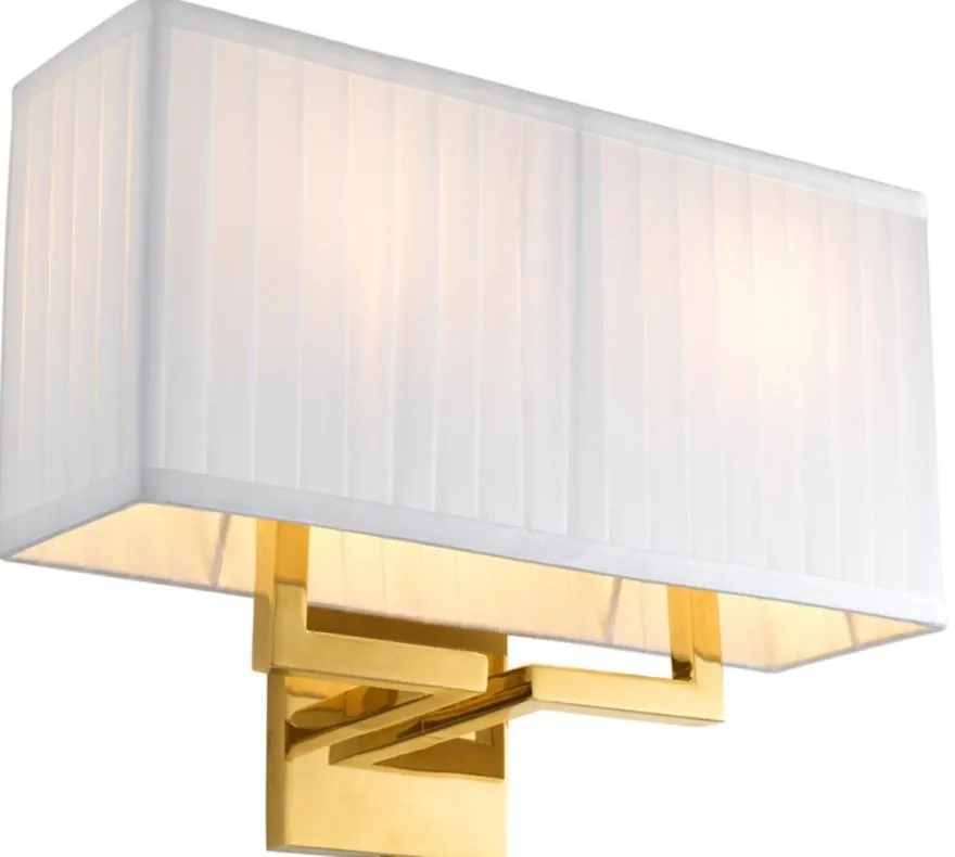 Casa Padrino Luxus Wandleuchte Gold 36 x 13,5 x H. 27 cm - Wohnzimmer Wandlampe
