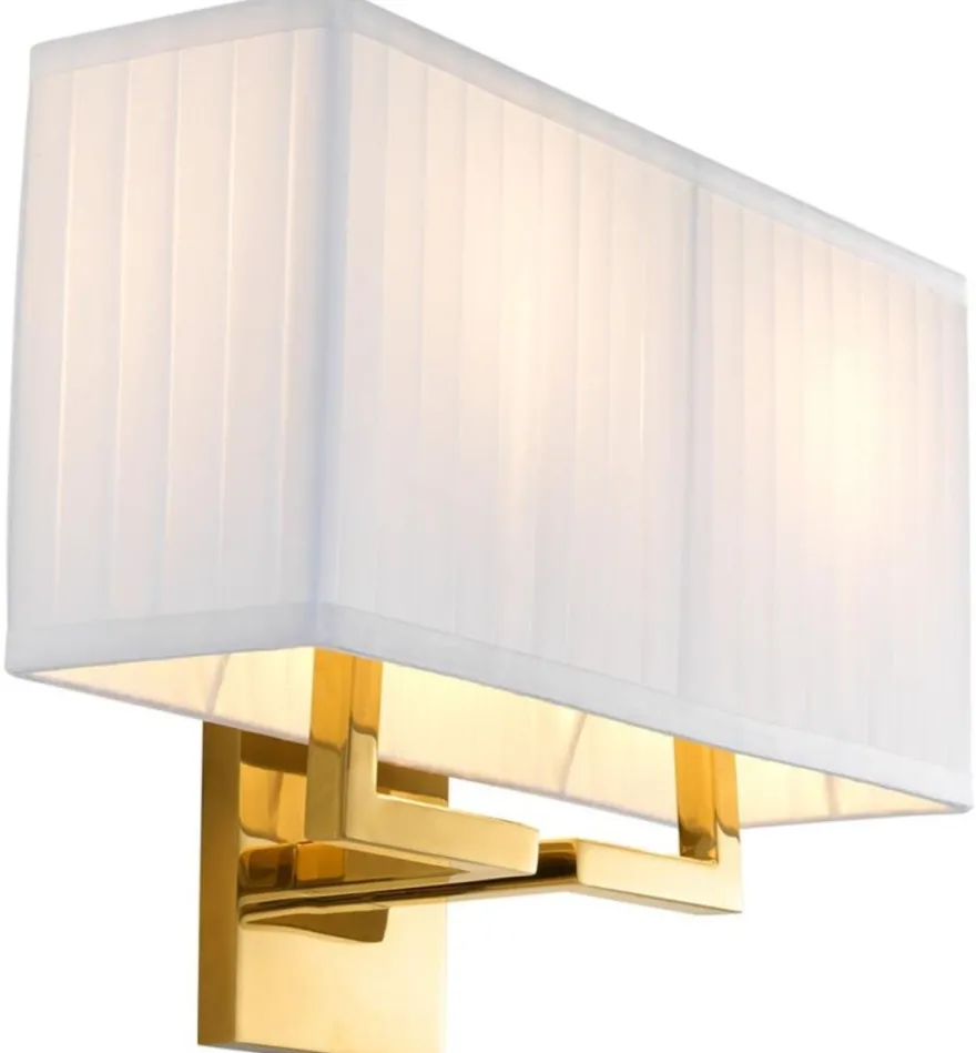 Casa Padrino Luxus Wandleuchte Gold 36 x 13,5 x H. 27 cm - Wohnzimmer Wandlampe