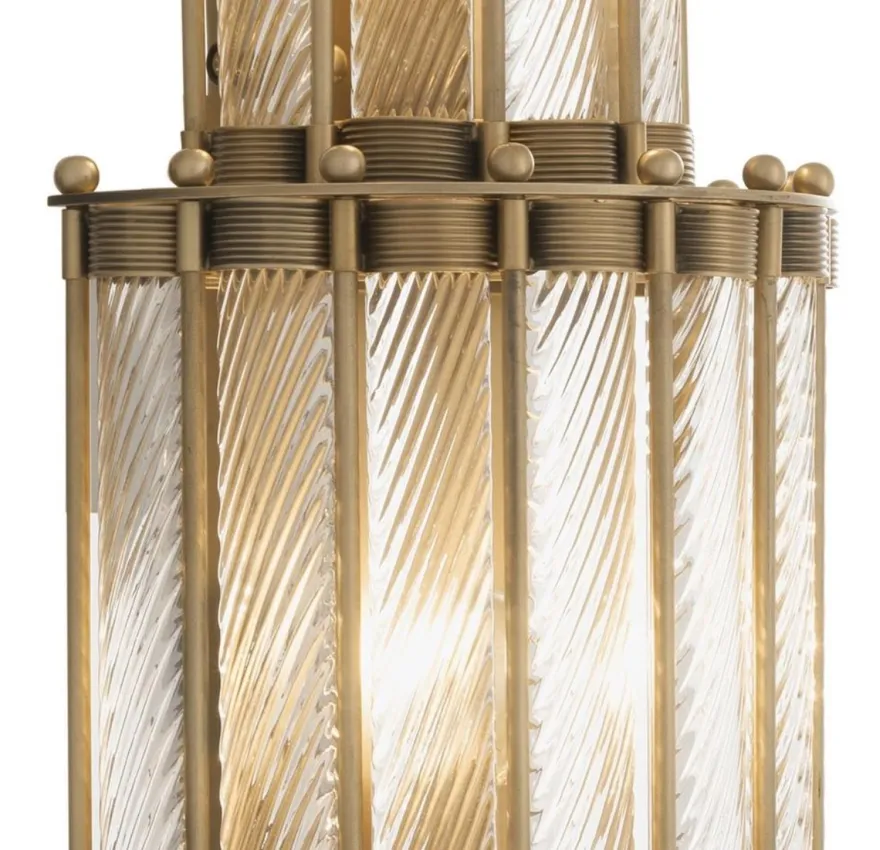 Casa Padrino Luxus Wandleuchte Antik Messingfarben 22,5 x 15 x H. 65 cm - Wohnzimmerlampe
