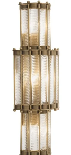 Casa Padrino Luxus Wandleuchte Antik Messingfarben 22,5 x 15 x H. 65 cm - Wohnzimmerlampe