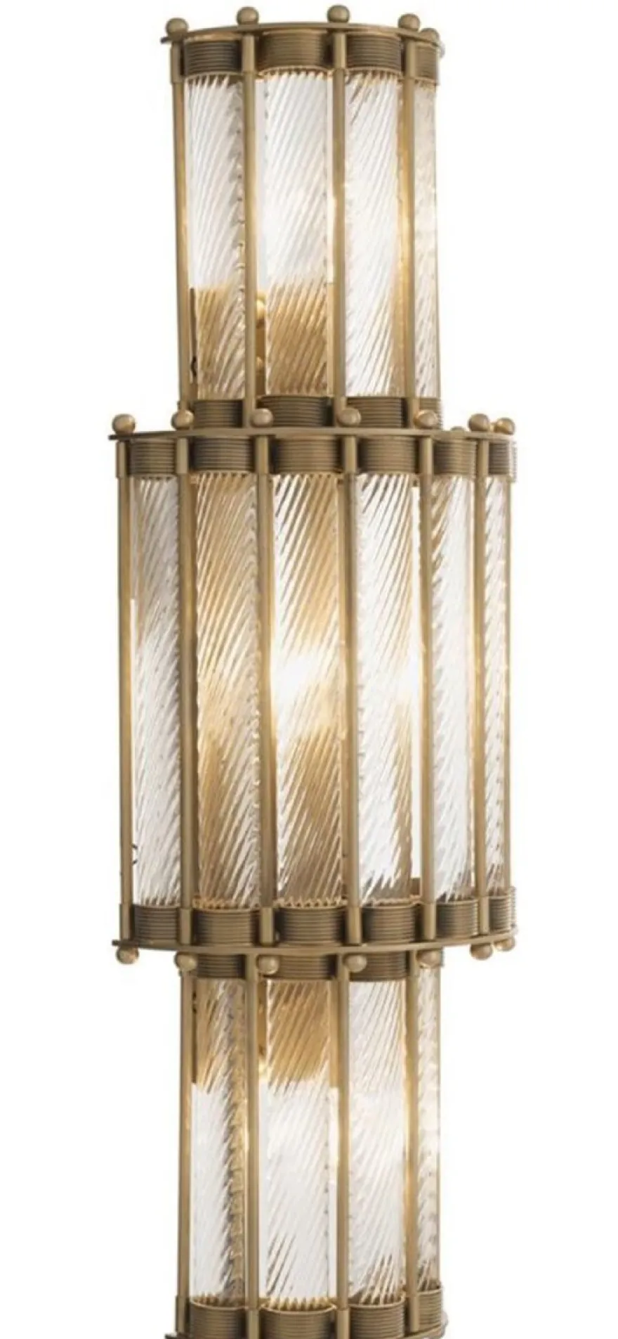 Casa Padrino Luxus Wandleuchte Antik Messingfarben 22,5 x 15 x H. 65 cm - Wohnzimmerlampe