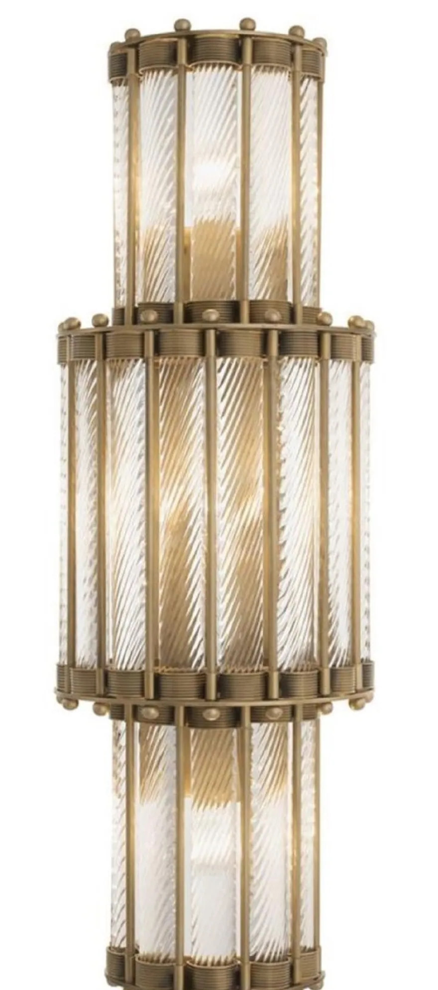 Casa Padrino Luxus Wandleuchte Antik Messingfarben 22,5 x 15 x H. 65 cm - Wohnzimmerlampe