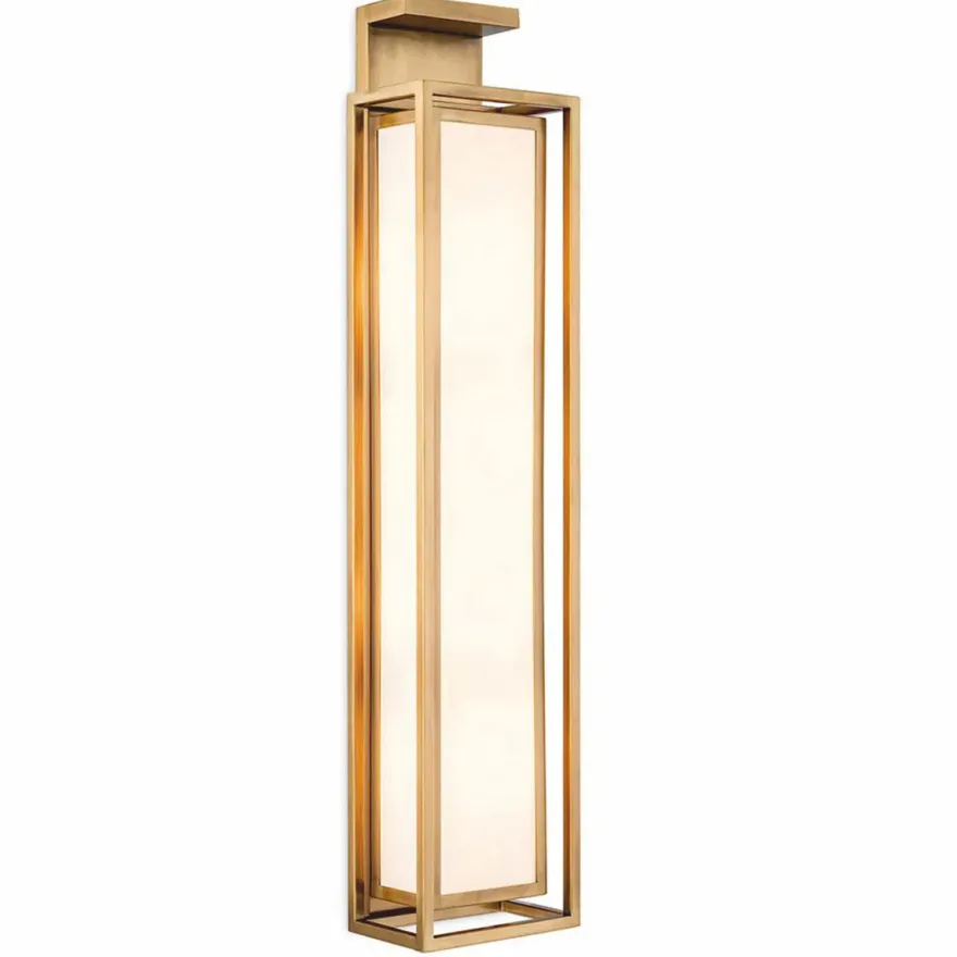 Casa Padrino Luxus Wandleuchte Antik Messing / Weiß H. 70 cm - Luxus Leuchten