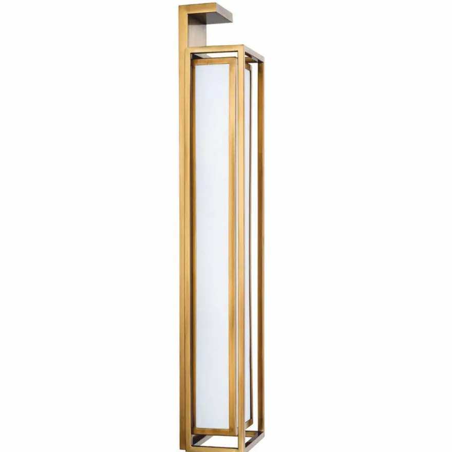 Casa Padrino Luxus Wandleuchte Antik Messing / Weiß H. 70 cm - Luxus Leuchten