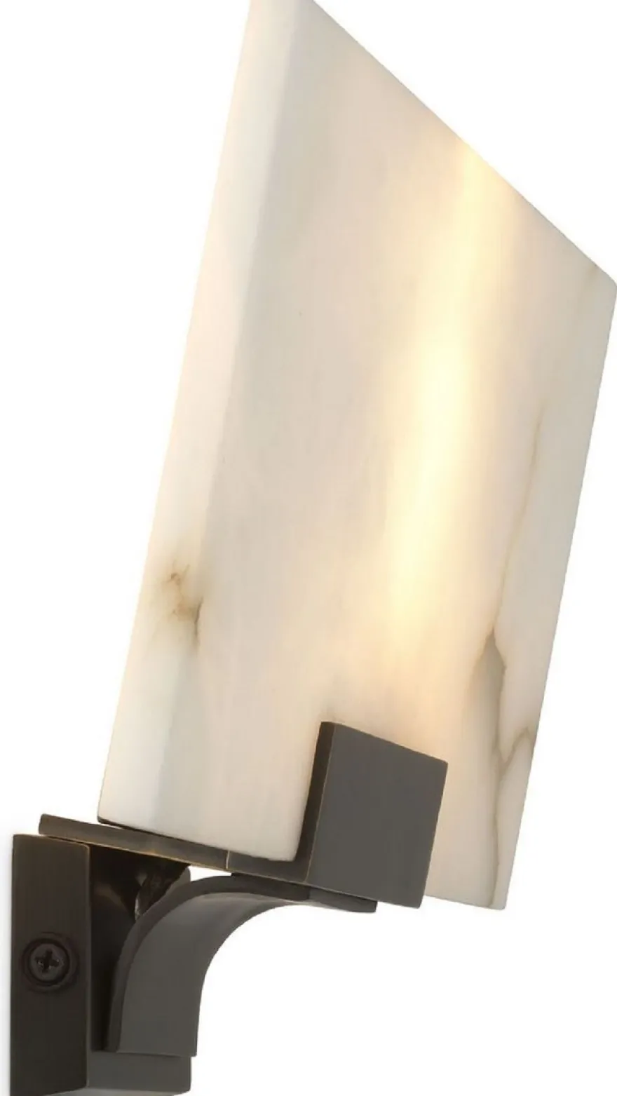Casa Padrino Luxus Wandleuchte Alabaster / Bronze 30 x 8 x H. 19 cm - Elegante Wandlampe mit Alabaster Lampenschirm - Luxus Kollektion