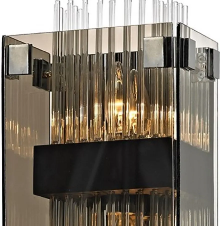 Casa Padrino Luxus Wandleuchte Silber / Dunkelbronze 20,3 x 14 x H. 35,6 cm - Hotel & Restaurant Wandlampe