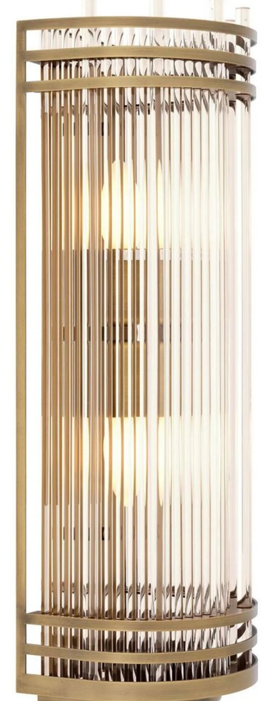 Casa Padrino Luxus Wandleuchte Antik Messing 18,5 x 15 x H. 53,5 cm - Elegante Metall Wandlampe mit Glas Lampenschirm - Luxus Kollektion