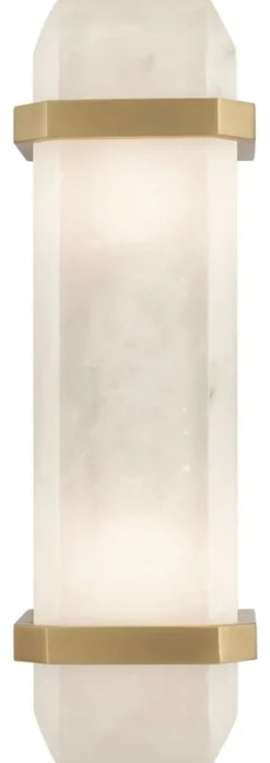 Casa Padrino Luxus Wandleuchte Alabaster / Antik Messing 13 x 11 x H. 42 cm - Elegante Wandlampe mit Alabaster Lampenschirm - Luxus Leuchten