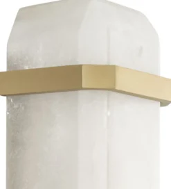 Casa Padrino Luxus Wandleuchte Alabaster / Antik Messing 13 x 11 x H. 42 cm - Elegante Wandlampe mit Alabaster Lampenschirm - Luxus Leuchten
