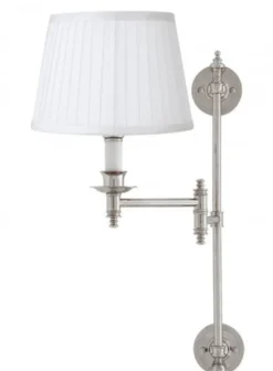 Casa Padrino Luxus Wandleuchte Nickel schwenkbar 17 x 15 x H 55 cm
