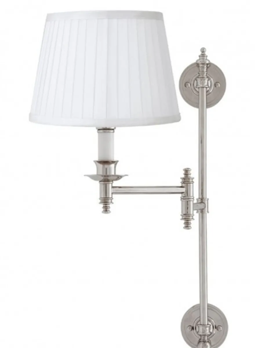 Casa Padrino Luxus Wandleuchte Nickel schwenkbar 17 x 15 x H 55 cm