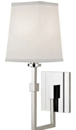Casa Padrino Luxus Wandleuchte Silber / Weiß 13,3 x 19,1 x H. 38,7 cm - Wandlampe mit Lampenschirm