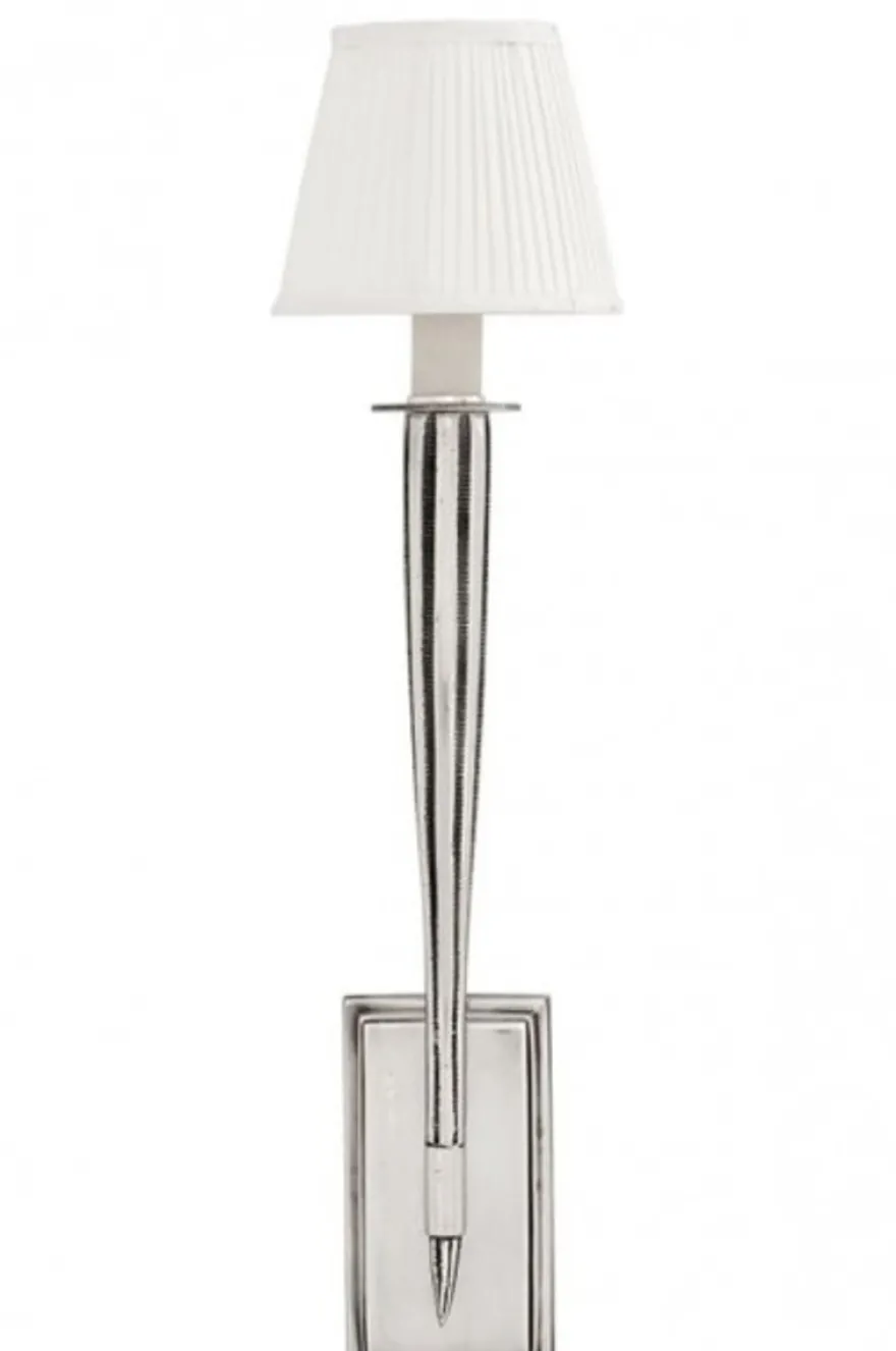 Casa Padrino Luxus Wandleuchte Antik Silber Durchmesser 14 x 17 x H 56,5 cm - Luxus Qualität