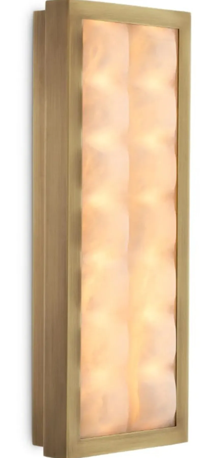 Casa Padrino Luxus Wandleuchte Antik Messing / Alabaster H. 38 cm, B. 15 cm, T. 6 cm