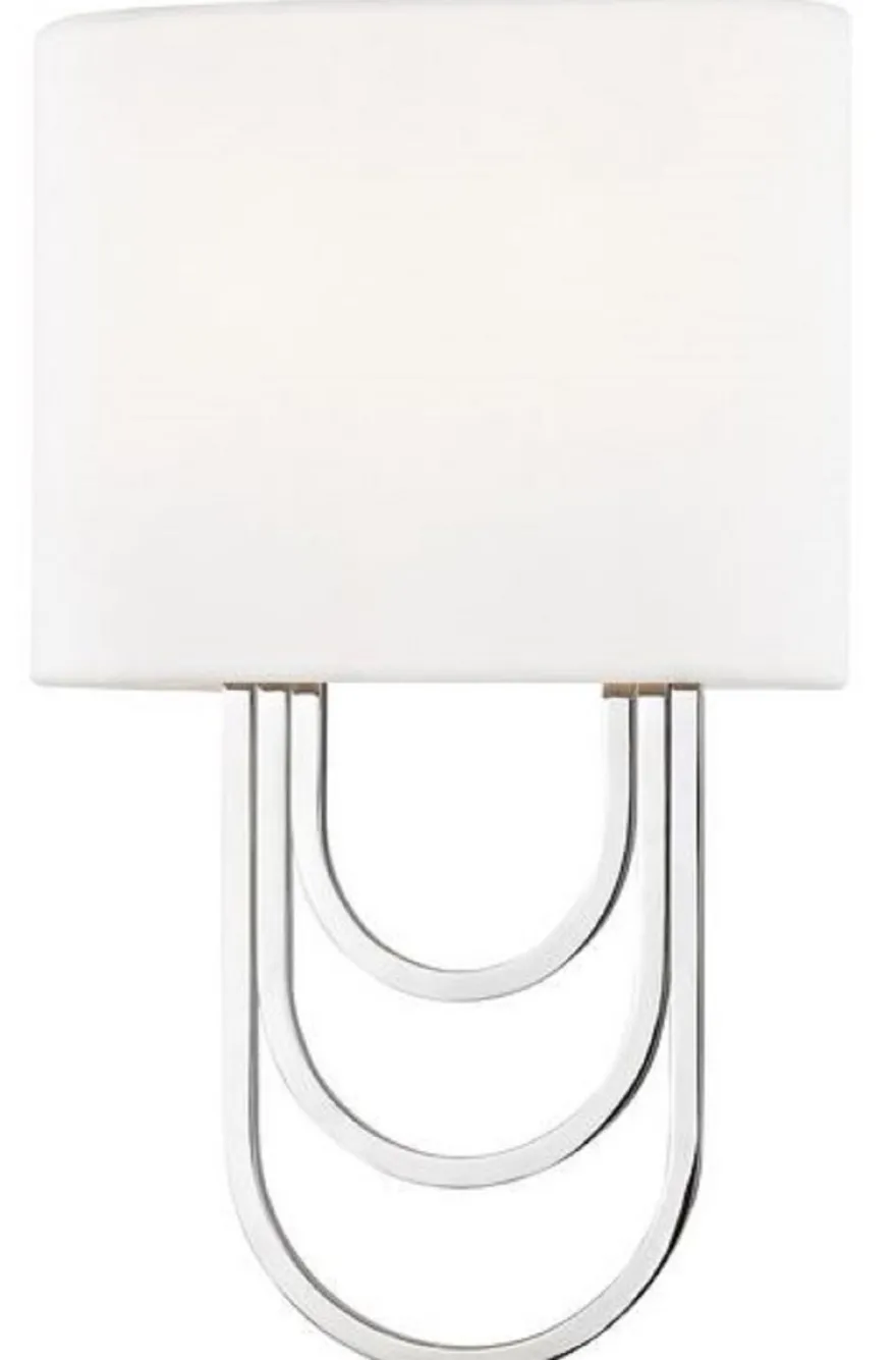 Casa Padrino Luxus Wandleuchte Silber / Weiß 20,3 x 9,5 x H. 34,3 cm - Designer Wandlampe mit Lampenschirm
