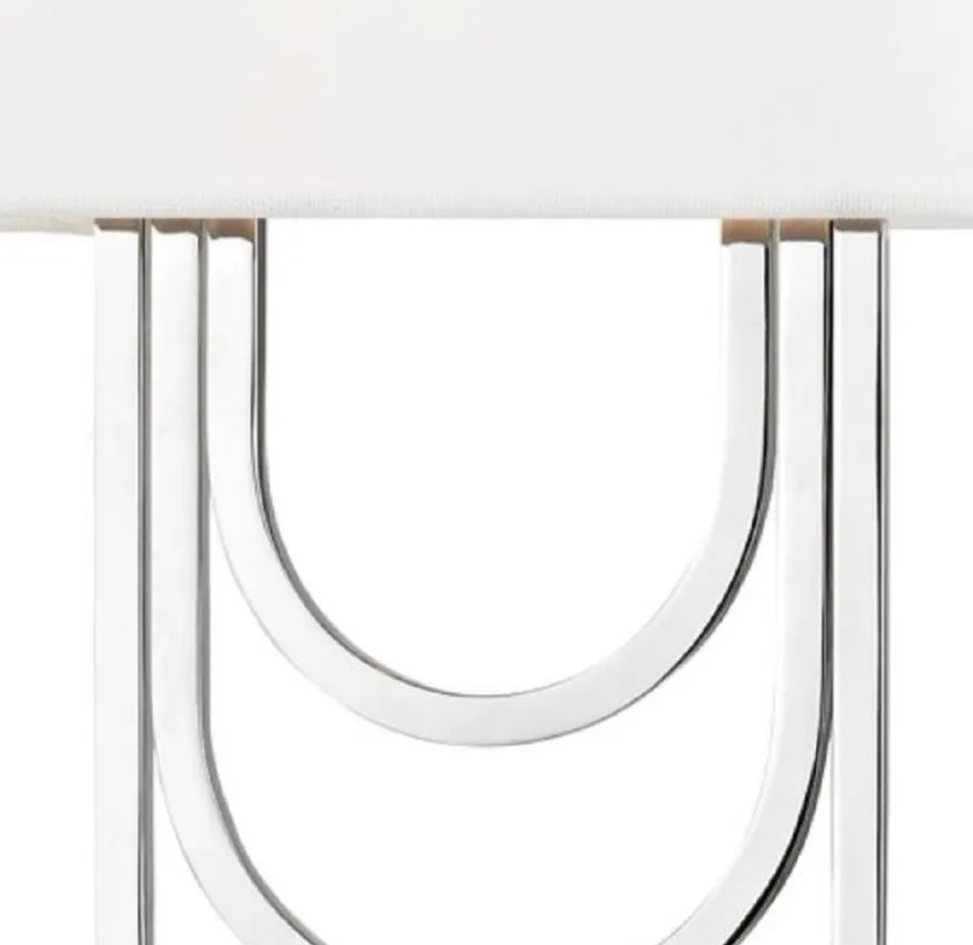 Casa Padrino Luxus Wandleuchte Silber / Weiß 20,3 x 9,5 x H. 34,3 cm - Designer Wandlampe mit Lampenschirm