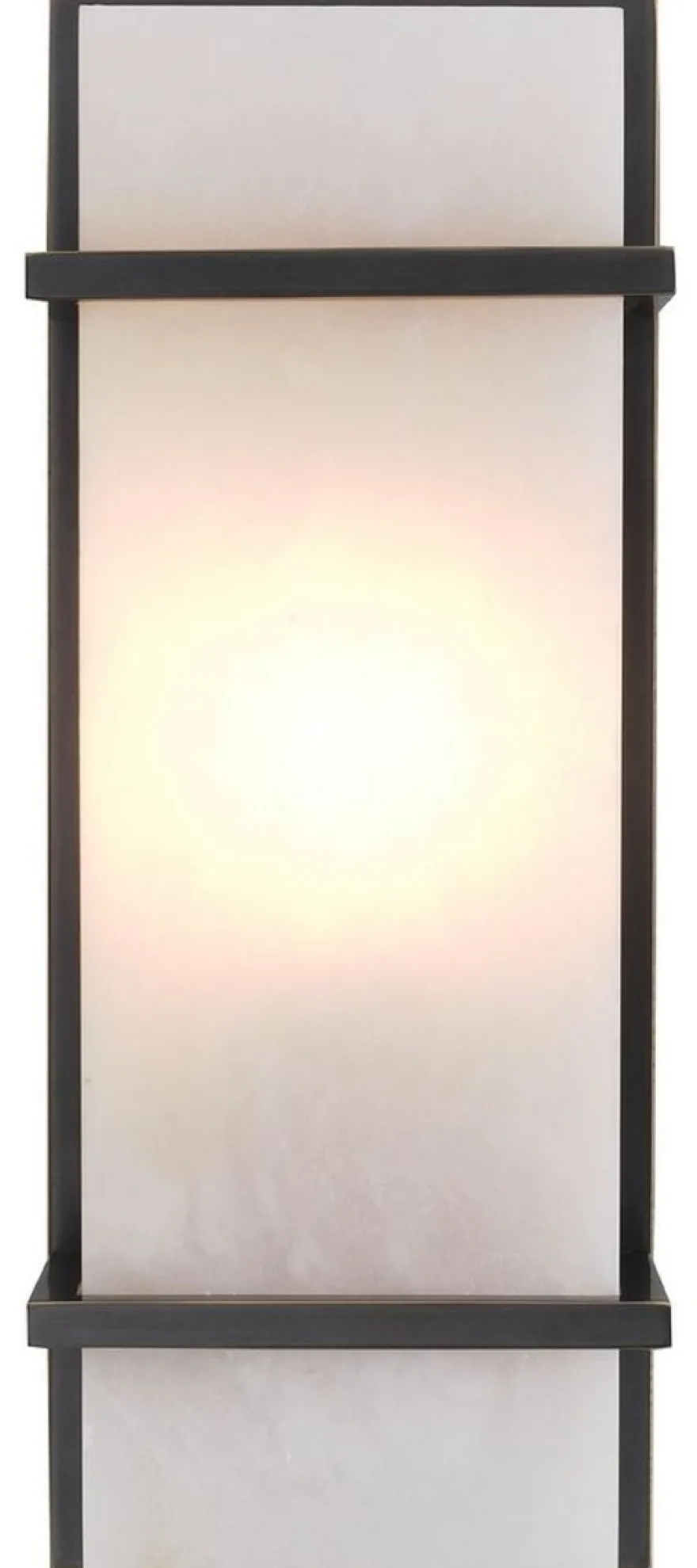 Casa Padrino Luxus Wandleuchte Bronze / Alabaster 13 x 9 x H. 34 cm - Elegante Wandlampe mit Alabaster Lampenschirm - Luxus Leuchten