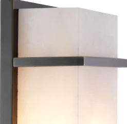 Casa Padrino Luxus Wandleuchte Bronze / Alabaster 13 x 9 x H. 34 cm - Elegante Wandlampe mit Alabaster Lampenschirm - Luxus Leuchten