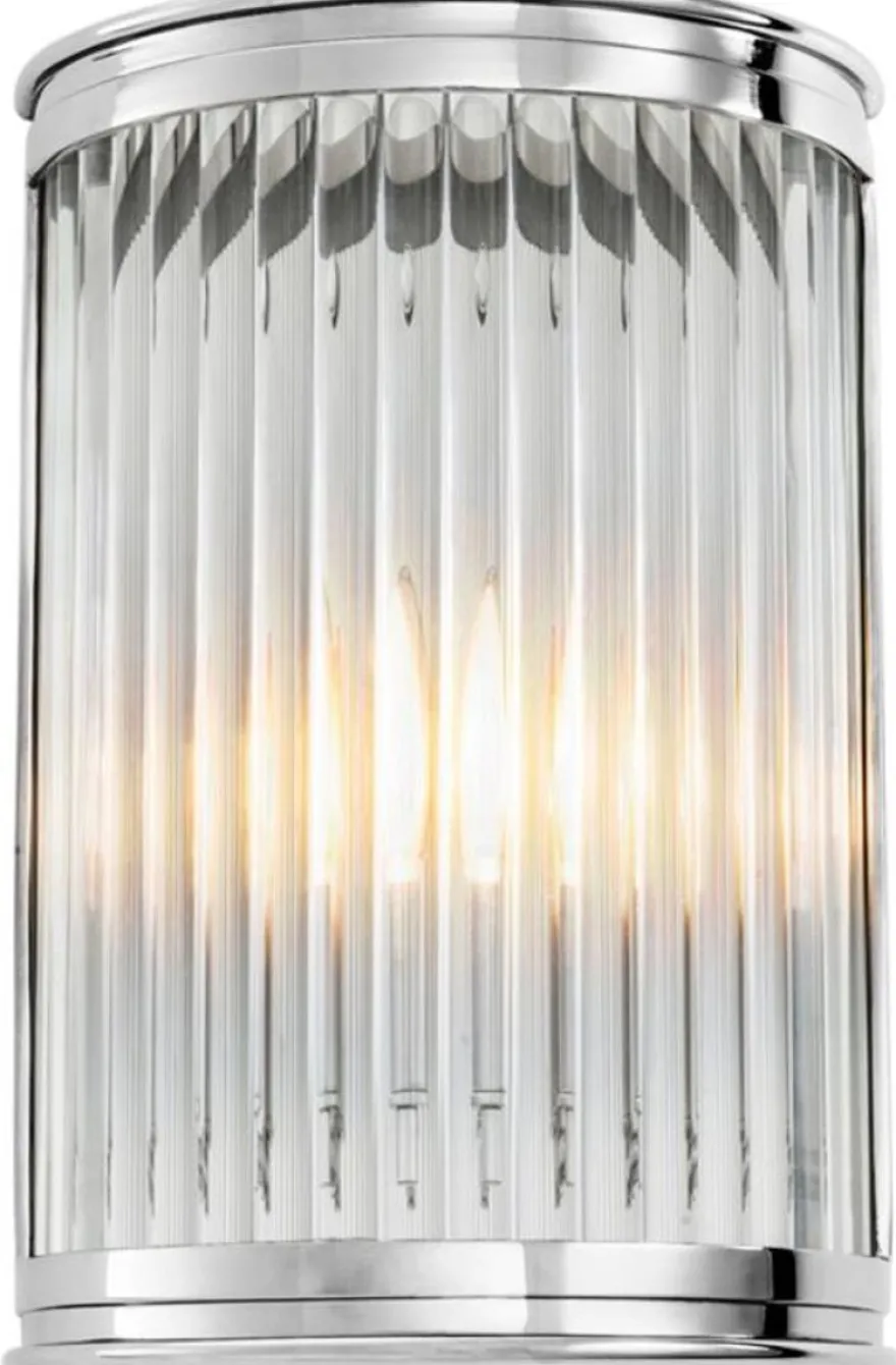 Casa Padrino Luxus Wandleuchte Silber 21 x 11 x H. 31,5 cm - Designer Hotel Restaurant Möbel