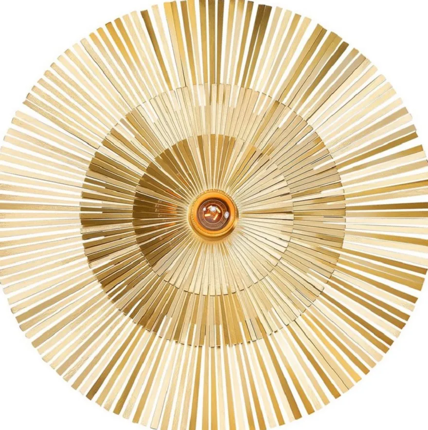 Casa Padrino Luxus Wandleuchte Ø 60 cm - Runde Messing Wandlampe - Hotel & Restaurant Wandleuchte - Luxus Kollektion