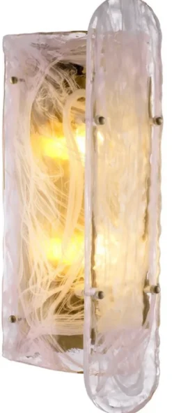 Casa Padrino Luxus Wandleuchte Antik Messing 18 x 15,5 x H. 40,5 cm - Wohnzimmer Wandlampe mit handgefertigtem Glas Lampenschirm - Luxus Leuchten - Luxus Interior - Luxus Möbel