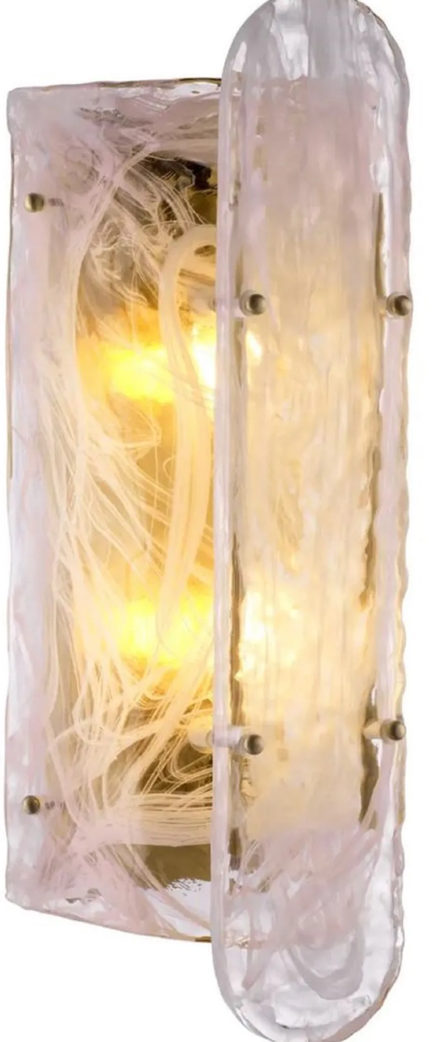 Casa Padrino Luxus Wandleuchte Antik Messing 18 x 15,5 x H. 40,5 cm - Wohnzimmer Wandlampe mit handgefertigtem Glas Lampenschirm - Luxus Leuchten - Luxus Interior - Luxus Möbel