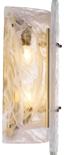 Casa Padrino Luxus Wandleuchte Antik Messing 18 x 15,5 x H. 40,5 cm - Wohnzimmer Wandlampe mit handgefertigtem Glas Lampenschirm - Luxus Leuchten - Luxus Interior - Luxus Möbel